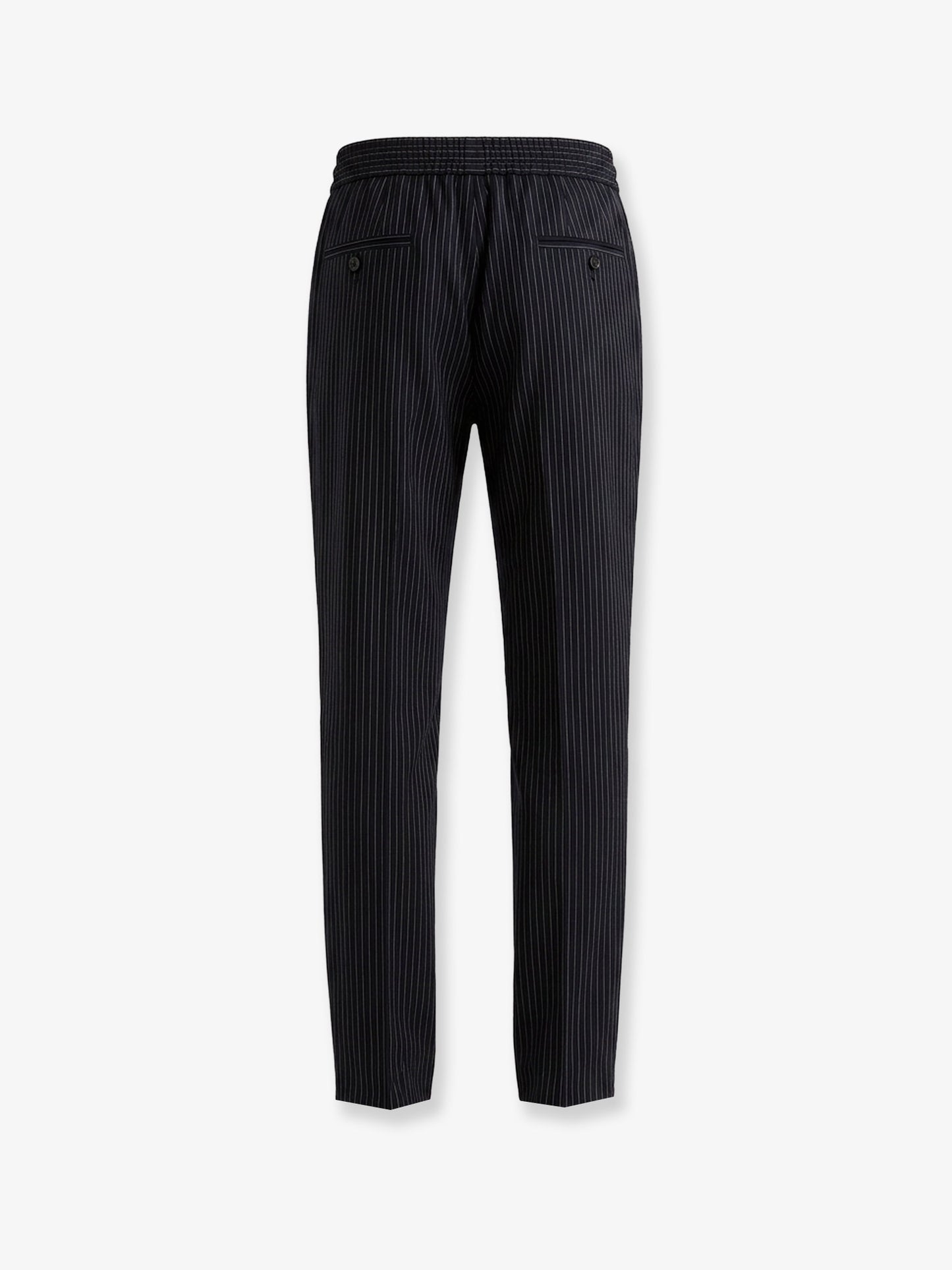 Pinstriped wool jogging trousers