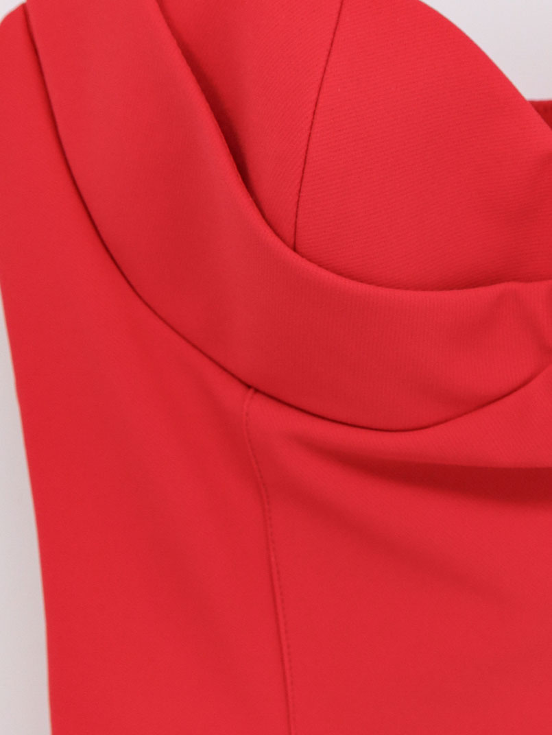 Fitted stretch fabric midi dress