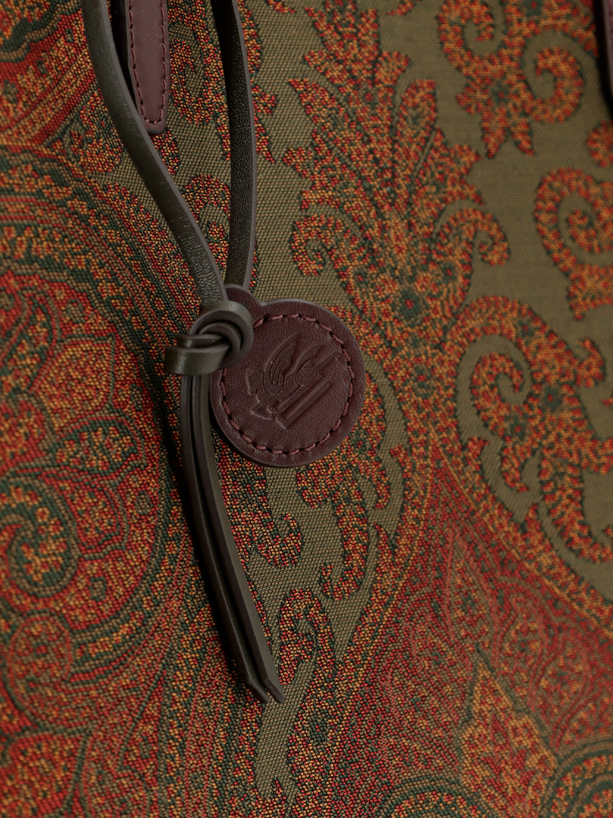 Love Trotter Paisley jacquard shopping bag with leather handles