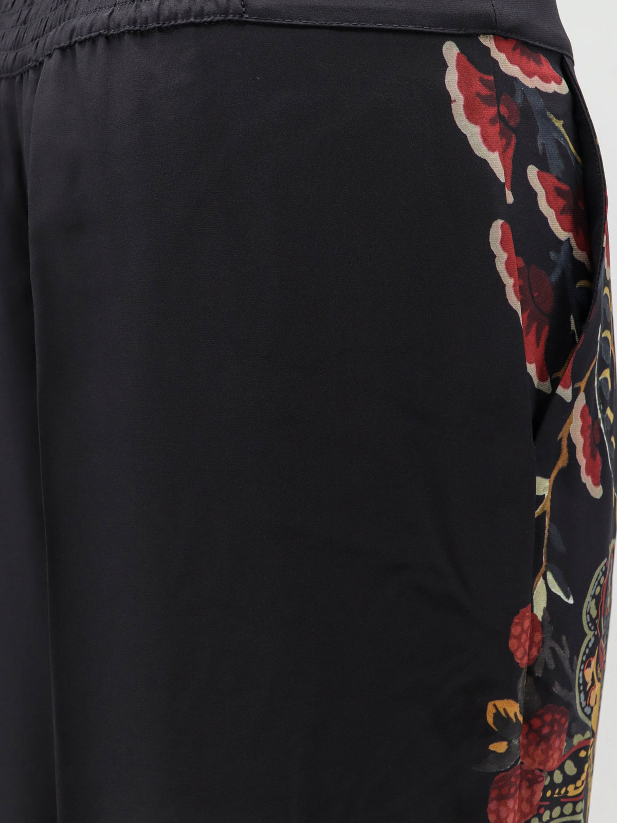 Pantaloni in seta con motivo paisley