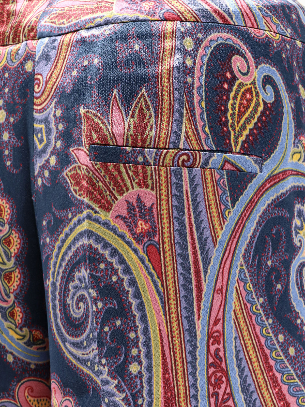Wide-leg trousers with paisley pattern
