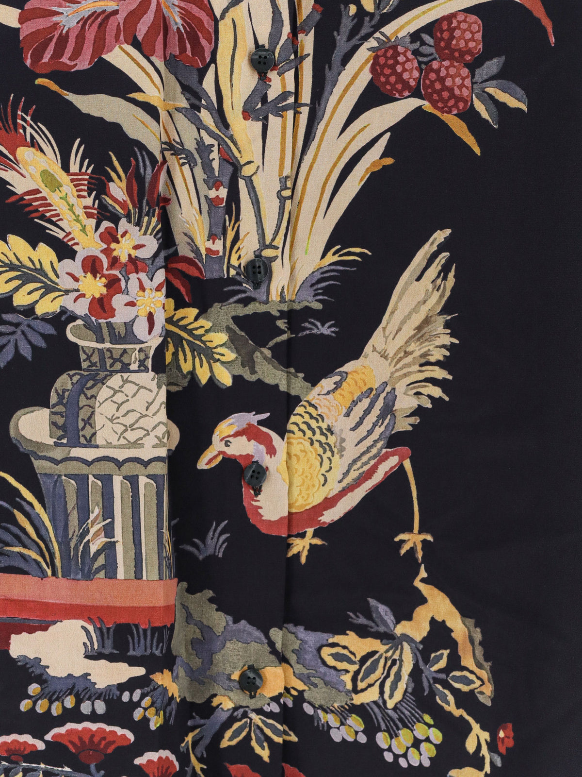 Silk shirt with frontal print