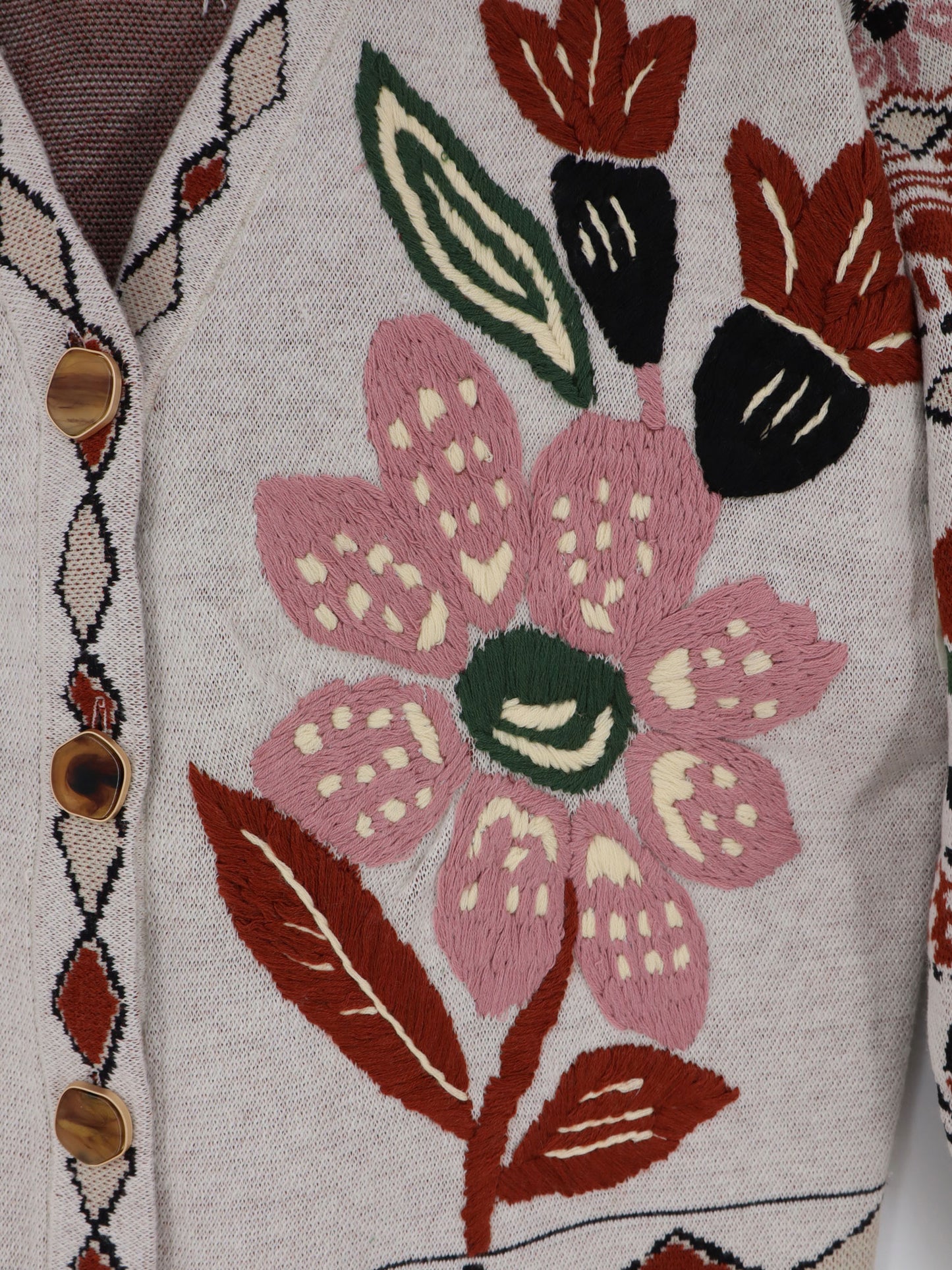Cardigan with Multicolor embroidery