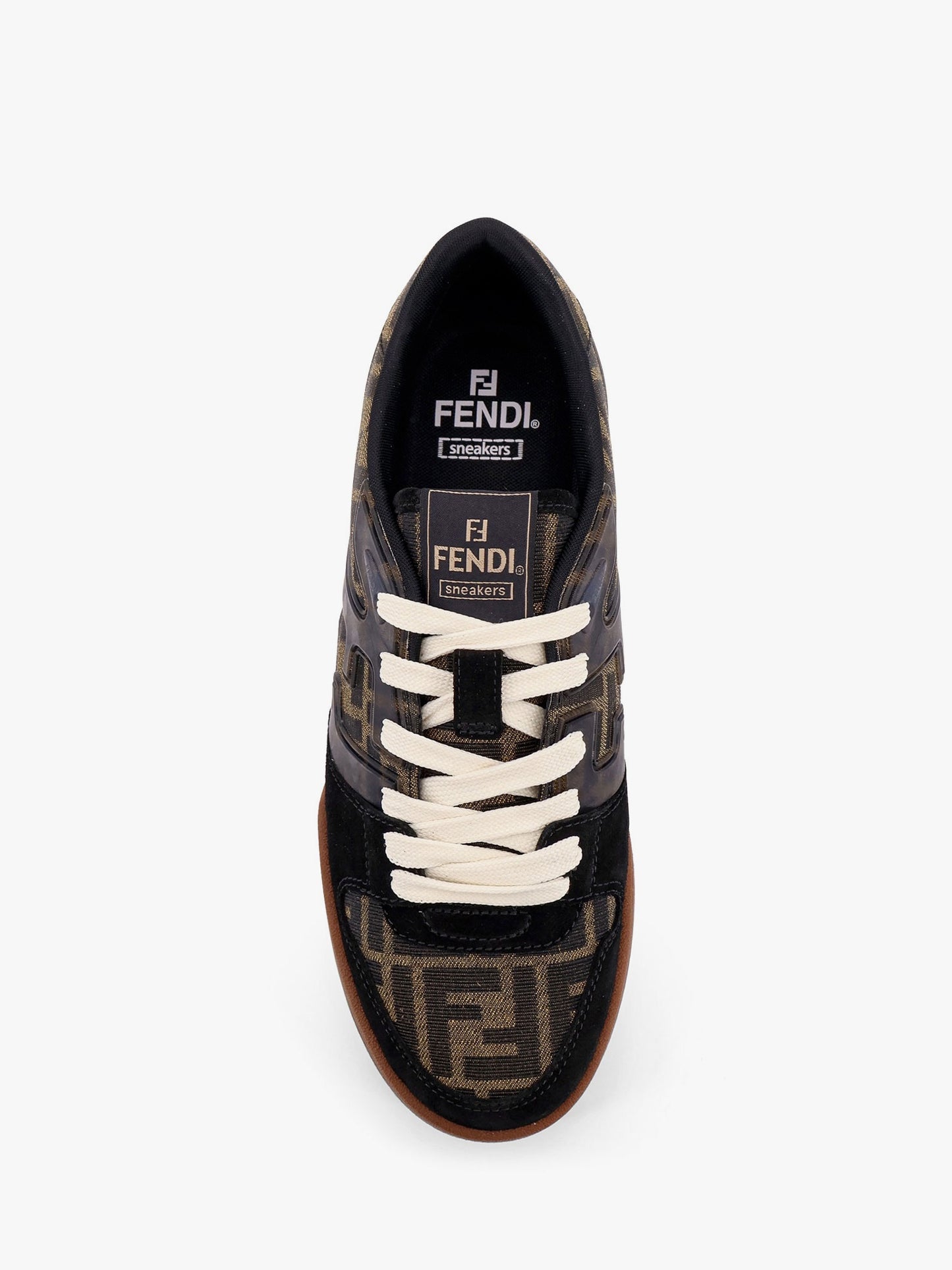 Fendi Match FF jacquard and suede sneakers