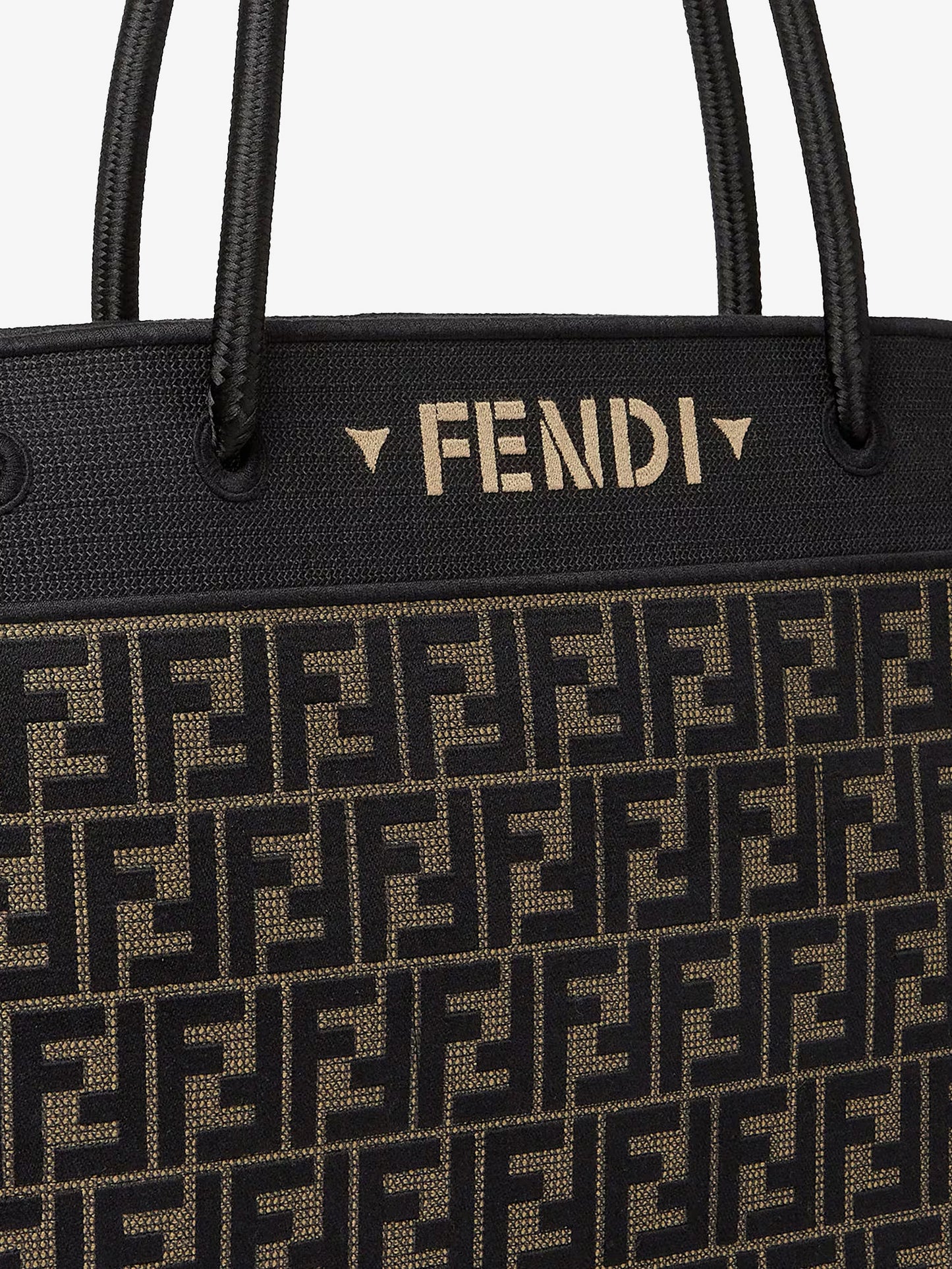 Borsa Magic Shopper in tessuto FF con logo ricamato frontale