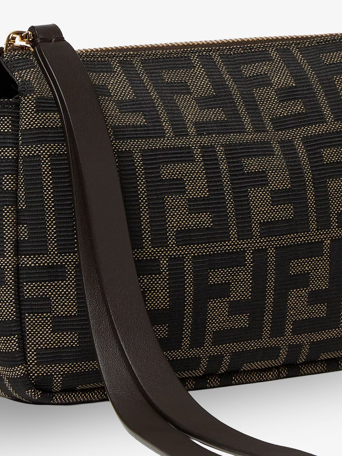 Zip Top Small FF Zucca Fabric shoulder bag