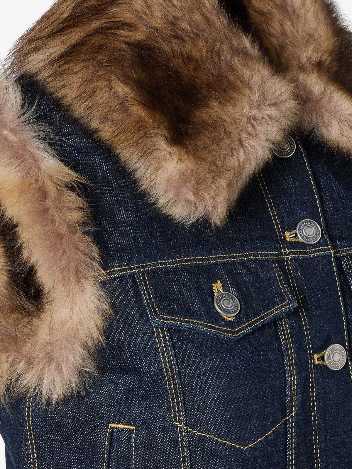 Denim and shearling vest