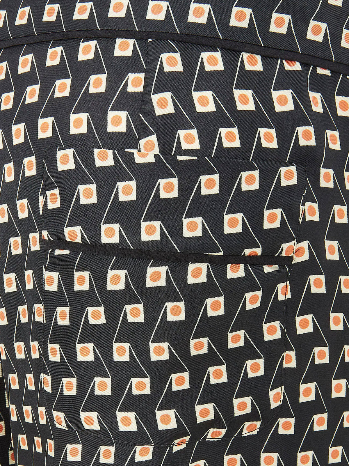 Printed black silk pajamas trousers