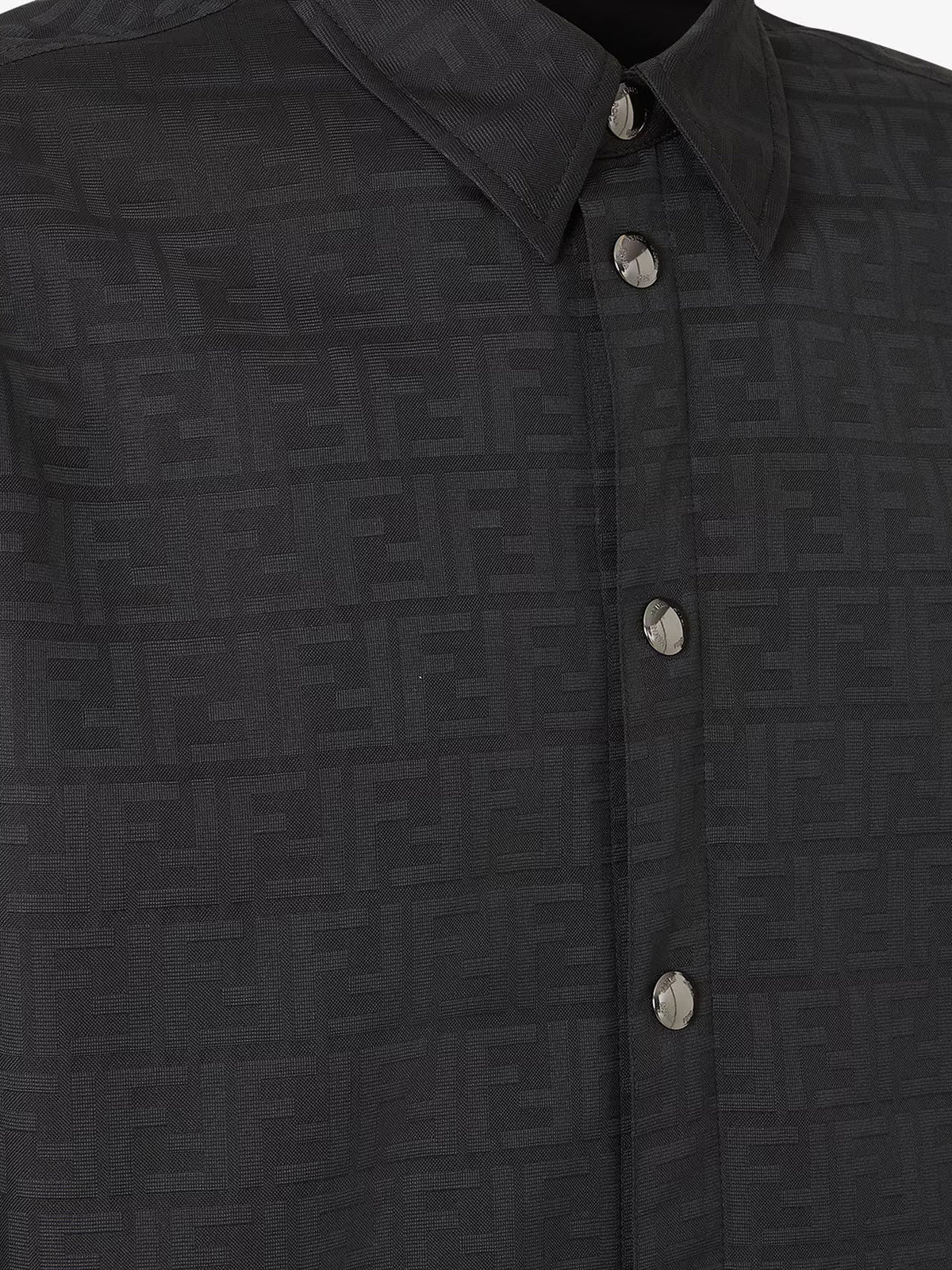 Black FF Zucca jacquard nylon blouson
