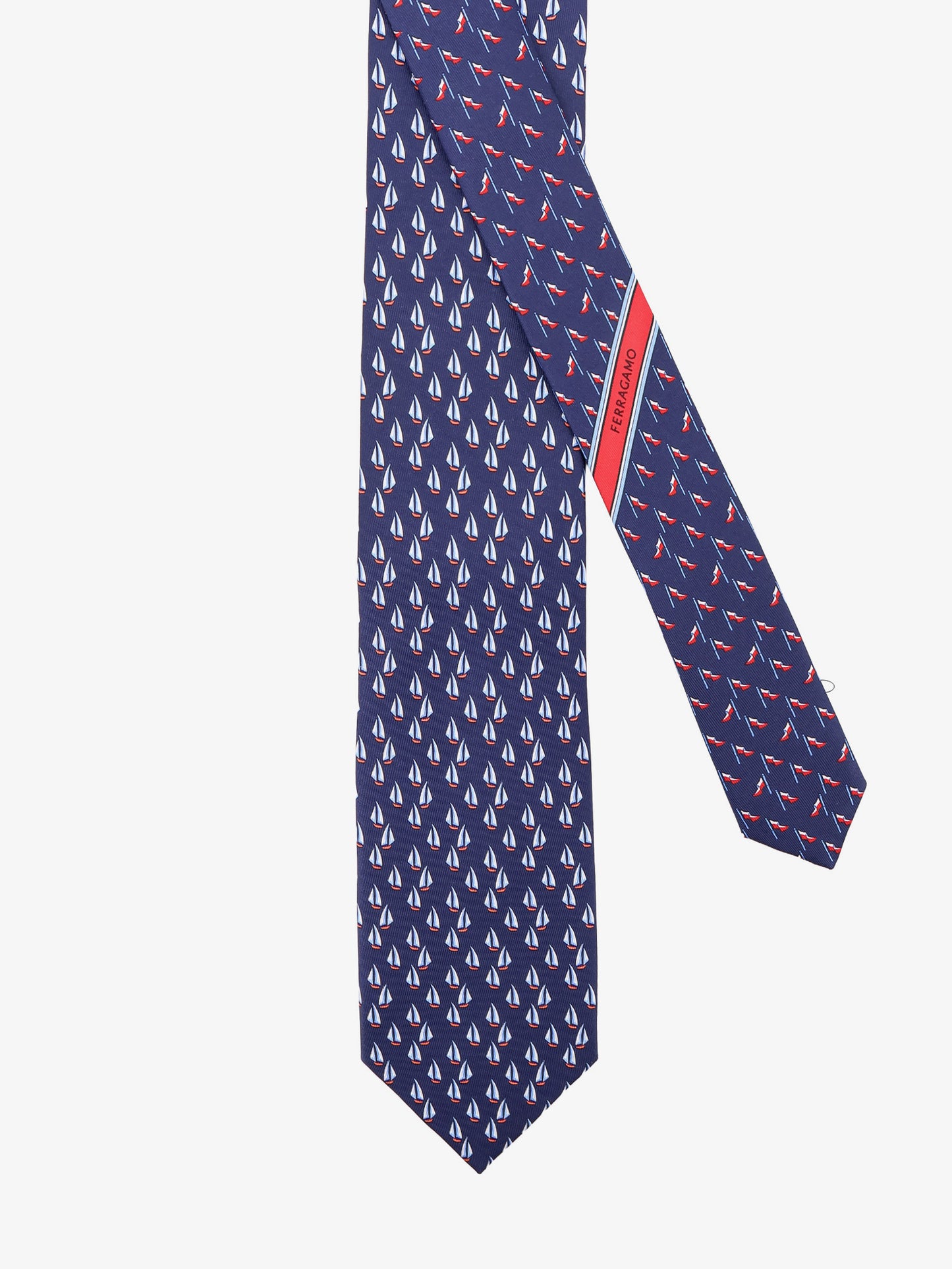 Catamarano silk tie with Nautica print