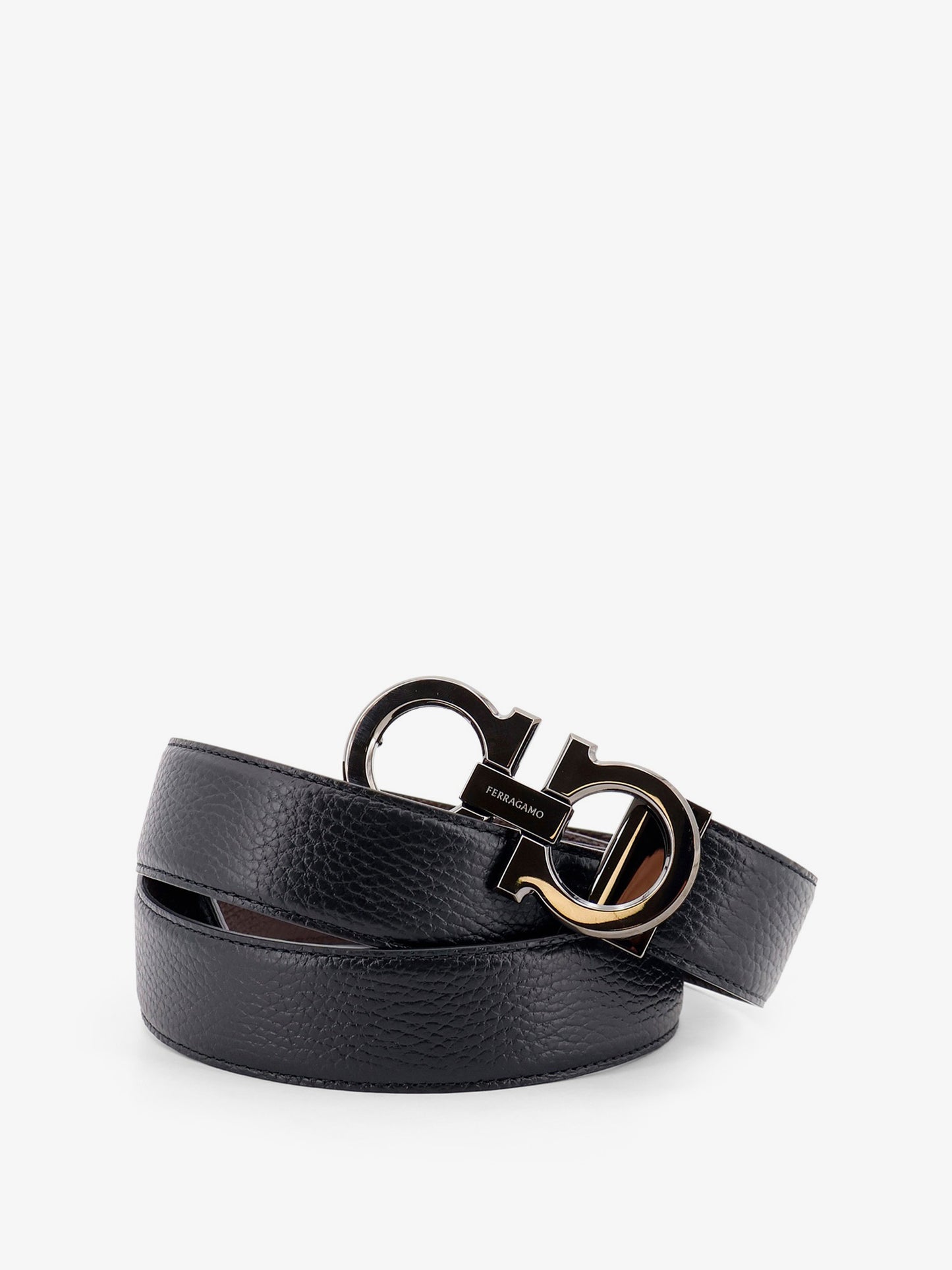 Reversible hammered leather belt