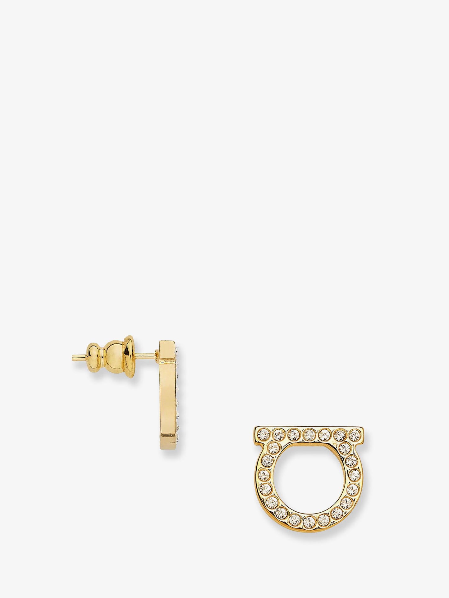 Gancini Crystals Brass Earrings