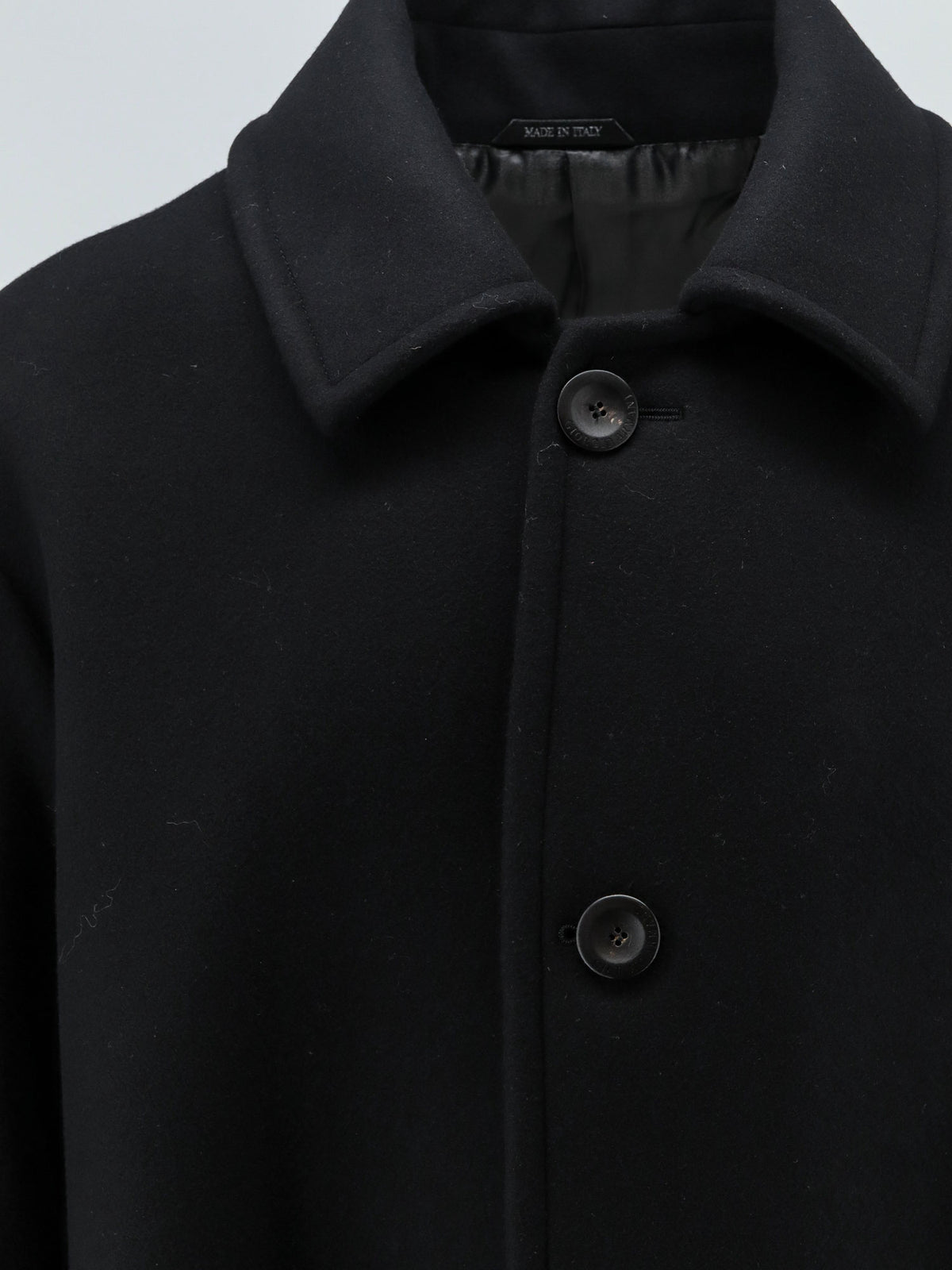 Cappotto monopetto in panno doppio di lana e cashmere
