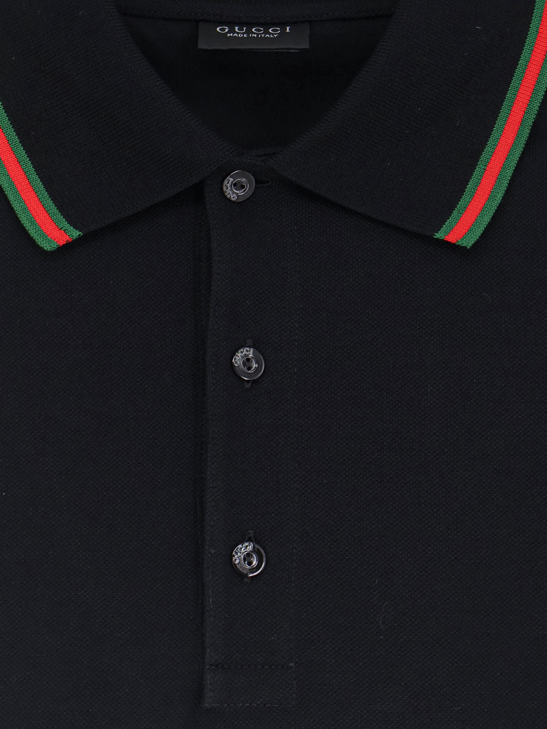 Cotton polo shirt with Nastro Web detail on the collar