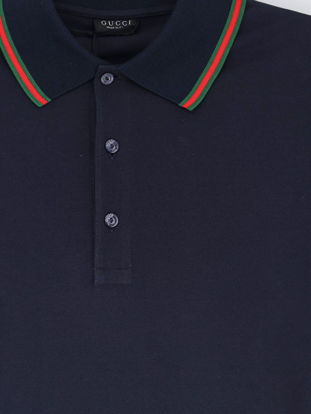 Cotton polo with Nastro Web detail on the collar