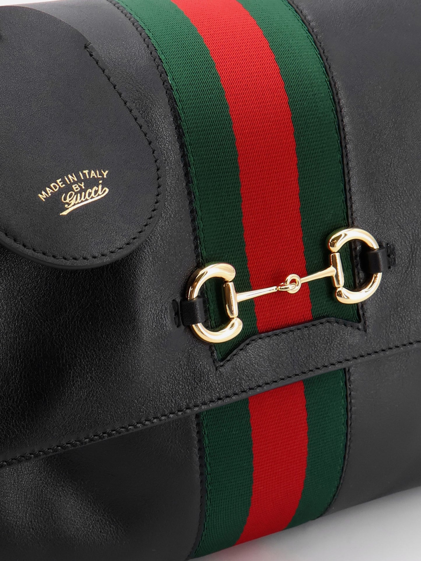 Paparazzo leather handbag with front Web detail