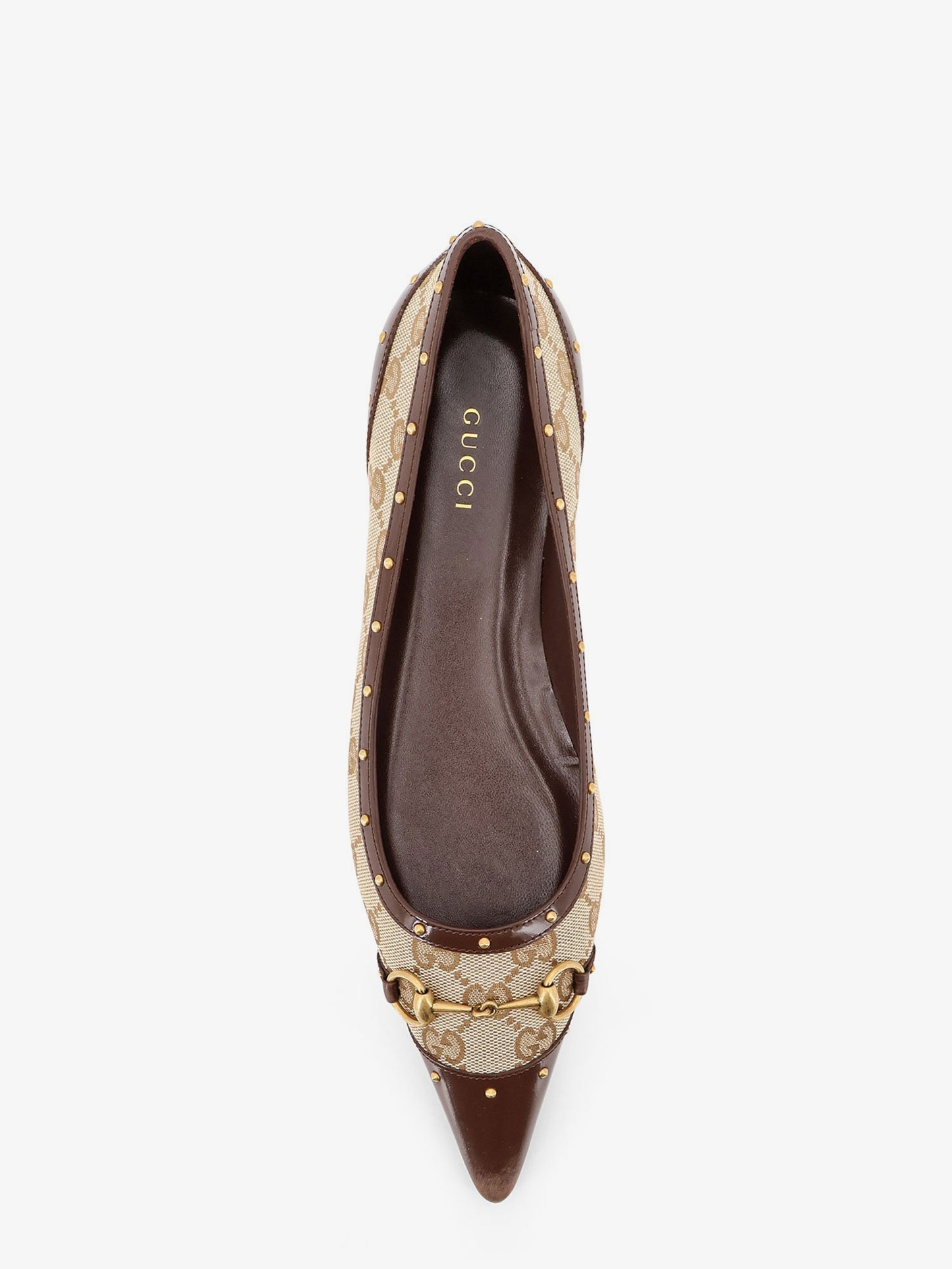 Savoy GG fabric ballerinas with stud detail