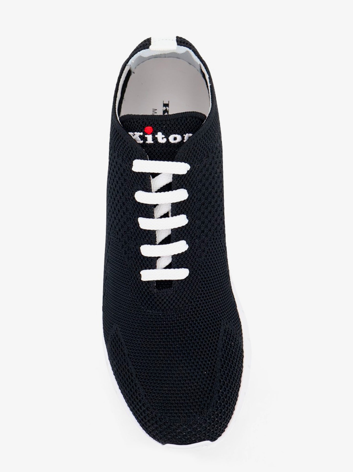 Knitted fabric sneakers with embroidered logo