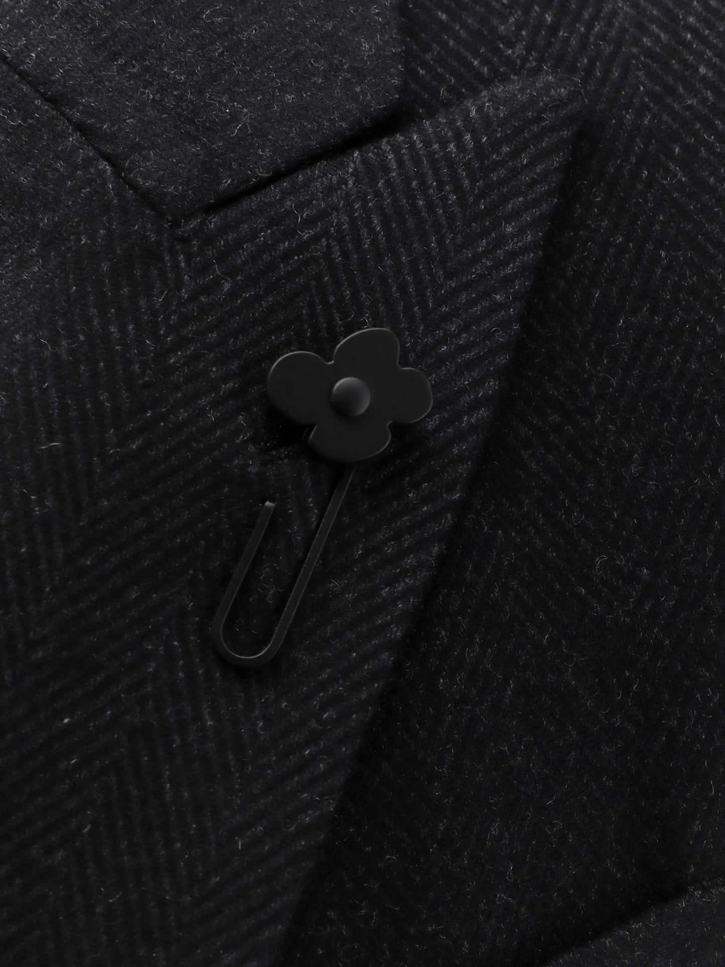 Double-breasted herringbone coat