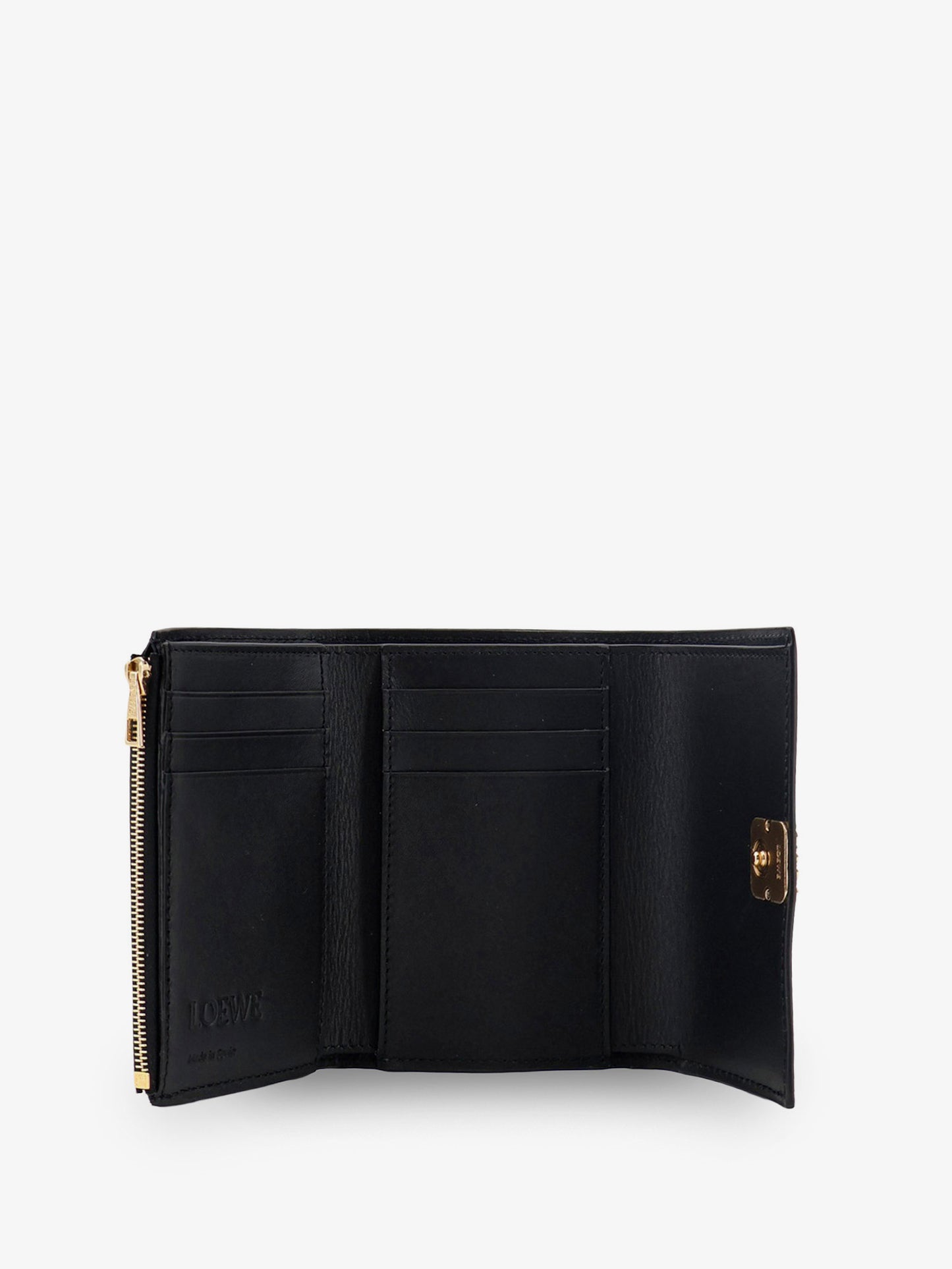 Anagram leather wallet with front logo