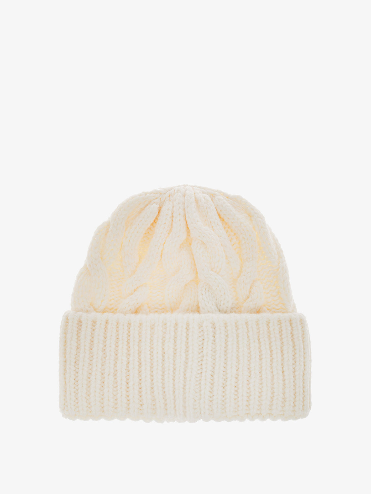 Cable-knit wool-blend hat