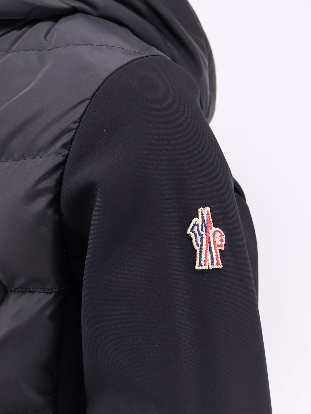 Padded hooded zip-up cardigan