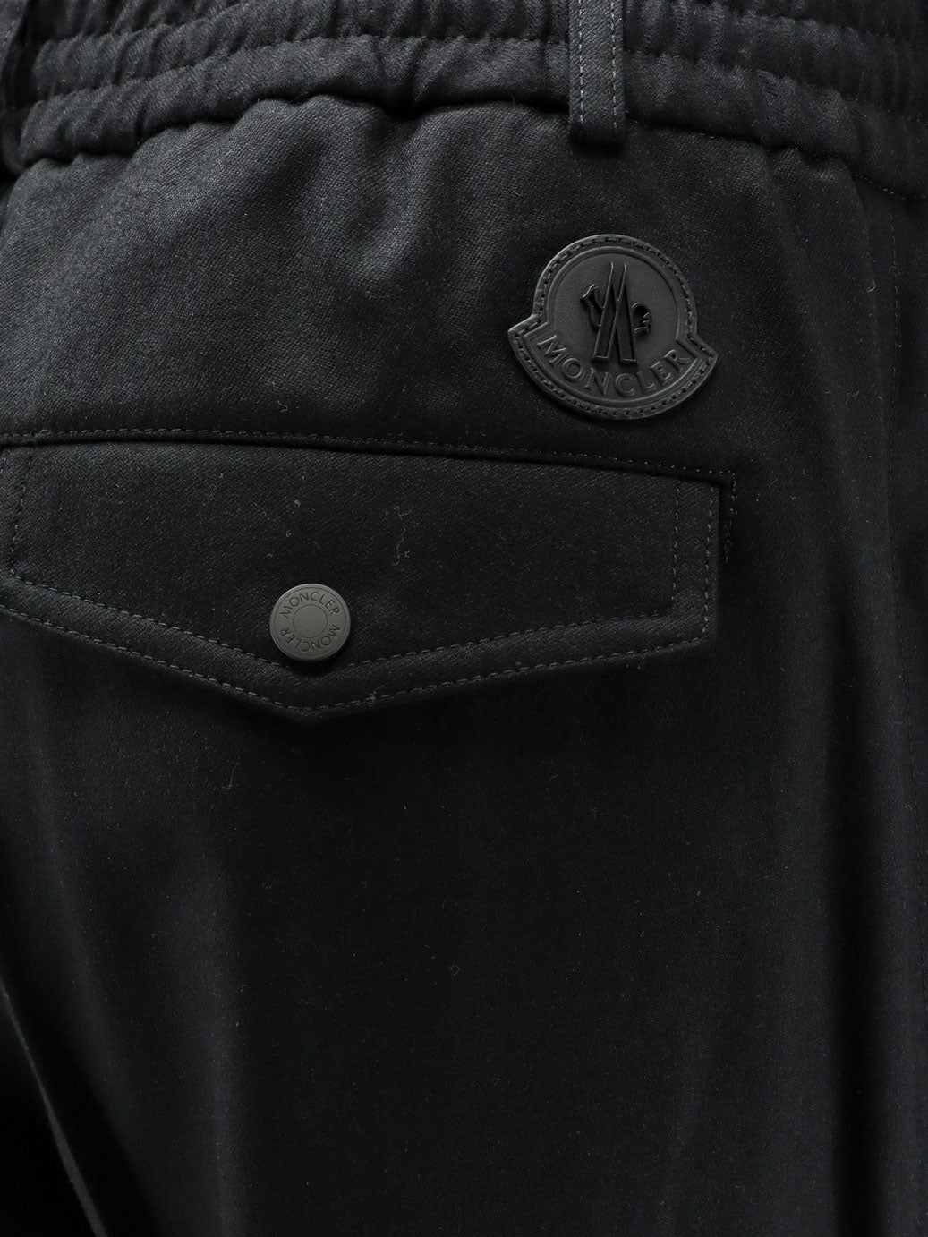 Virgin wool trousers with elastic and drawstring