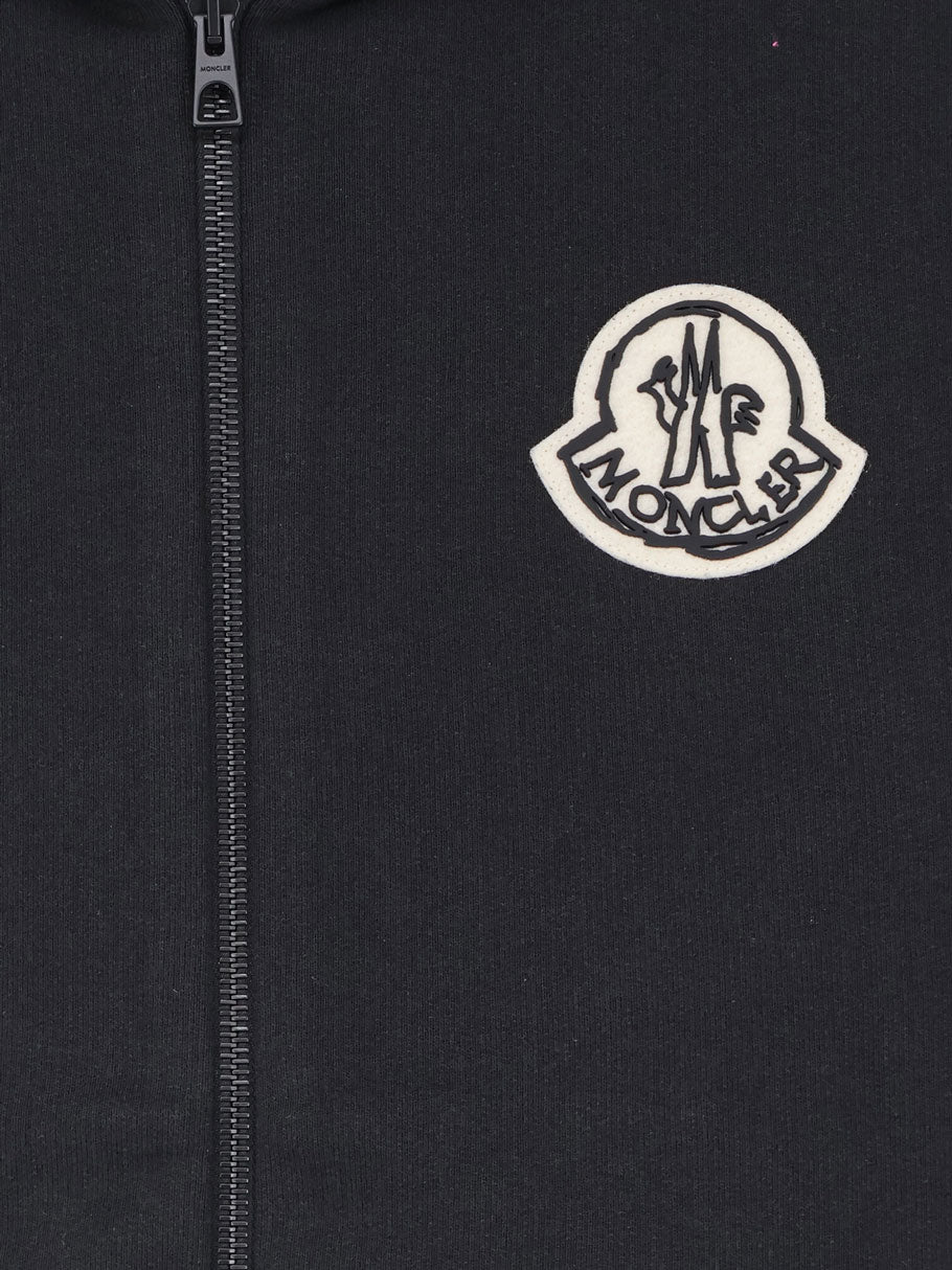 Cotton sweatshirt with logo patch