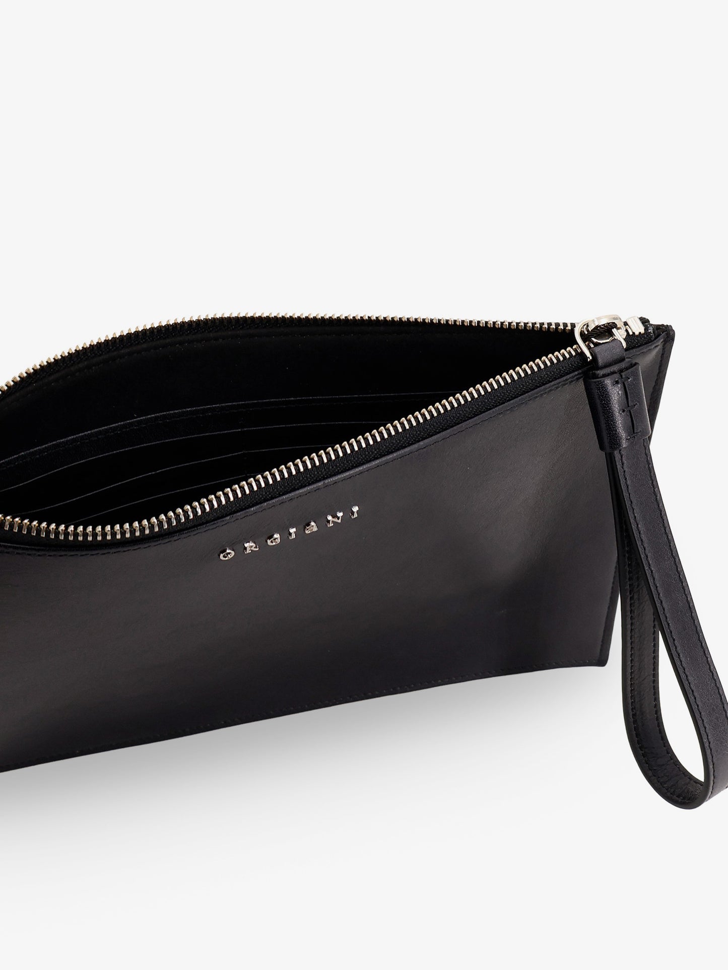 Leather clutch bag