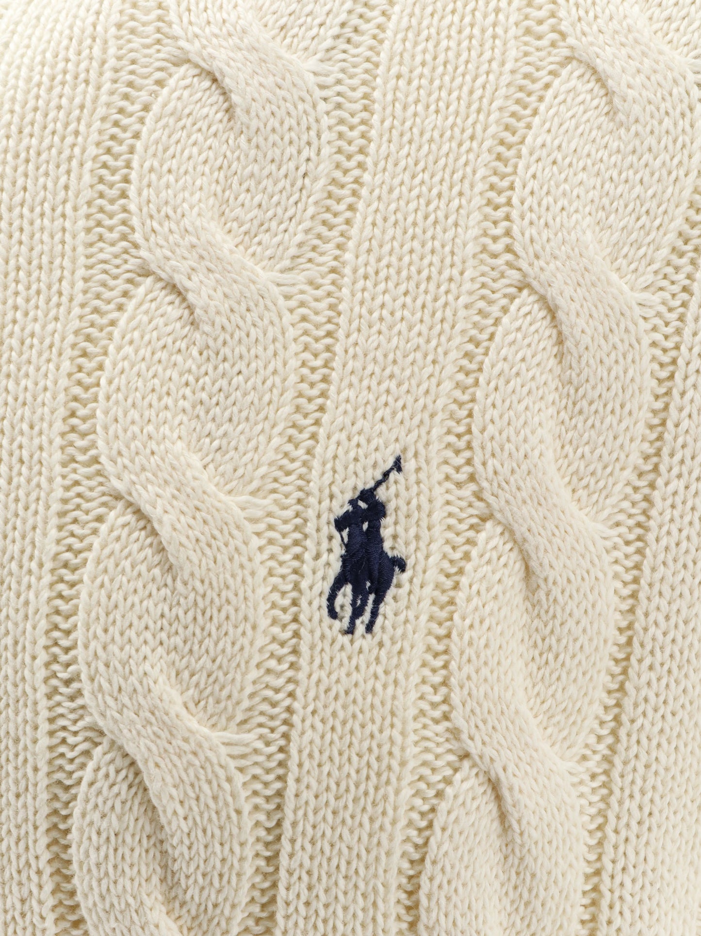 Cotton sweater with cable knit