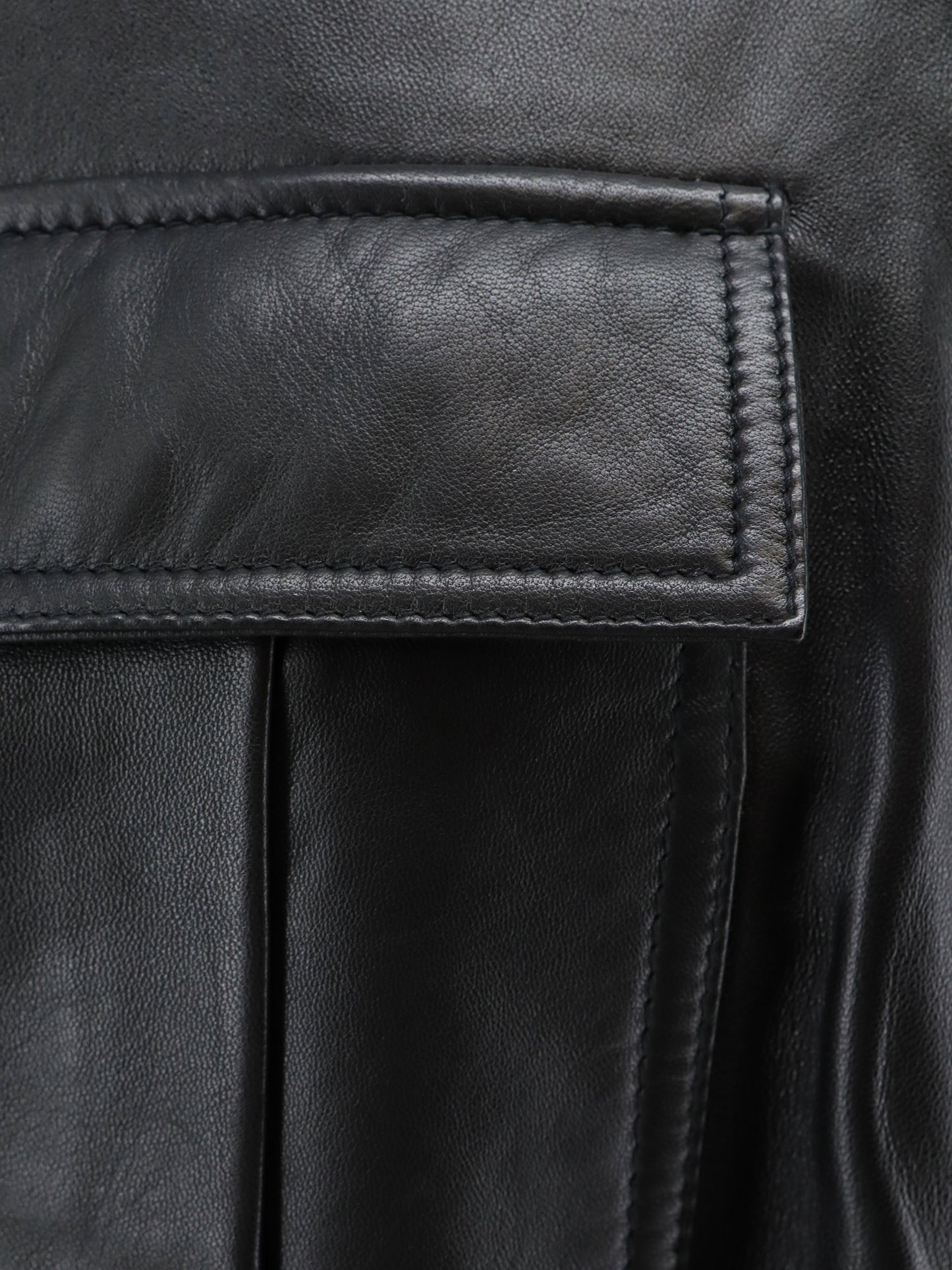 Leather jacket with adjustable drawstring waist