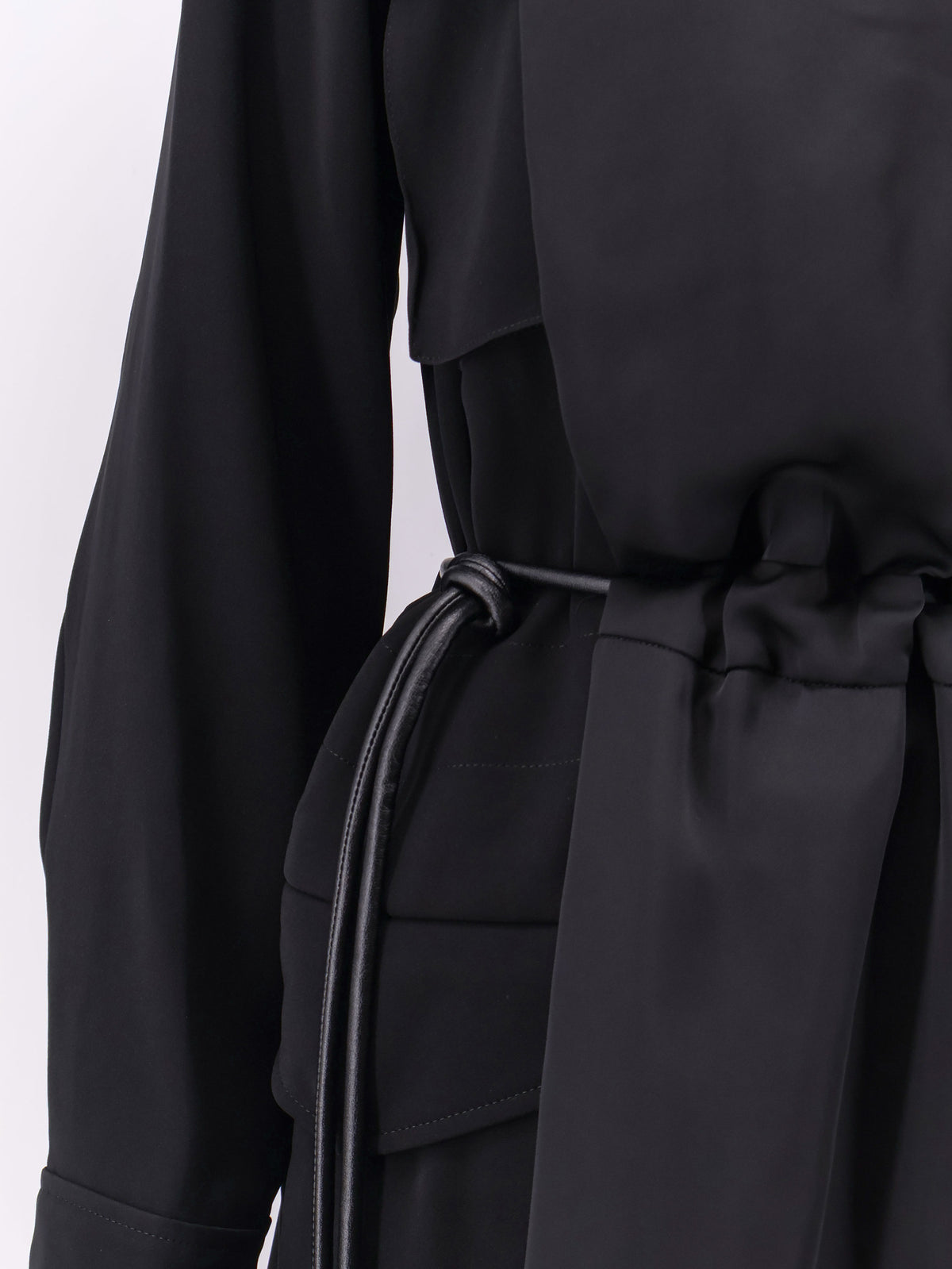 Dress with satin inserts