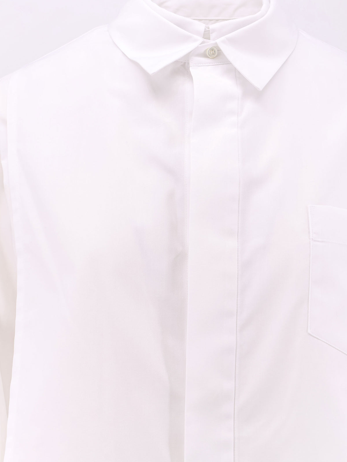 Poplin shirt with front panel