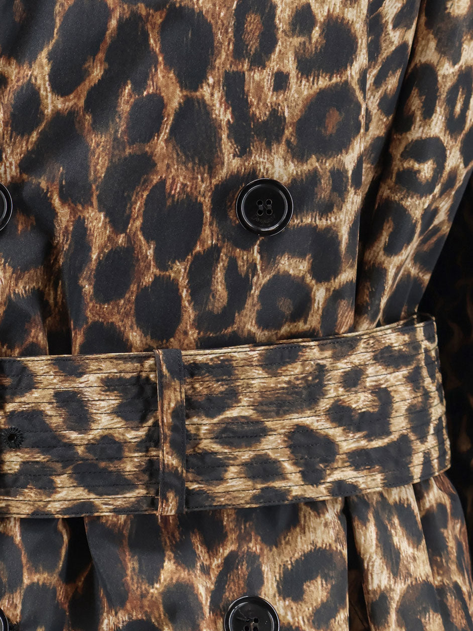 Nylon trench with animal print