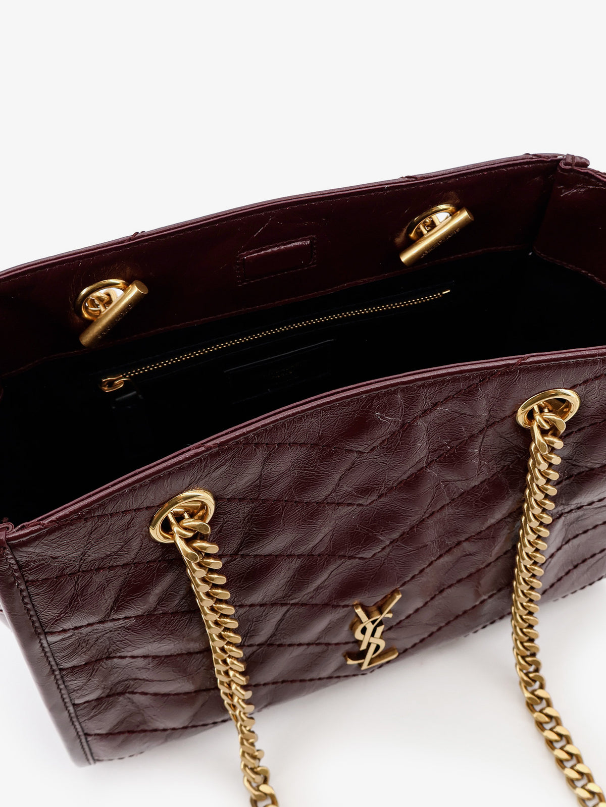 Niki vintage-effect leather shopping bag