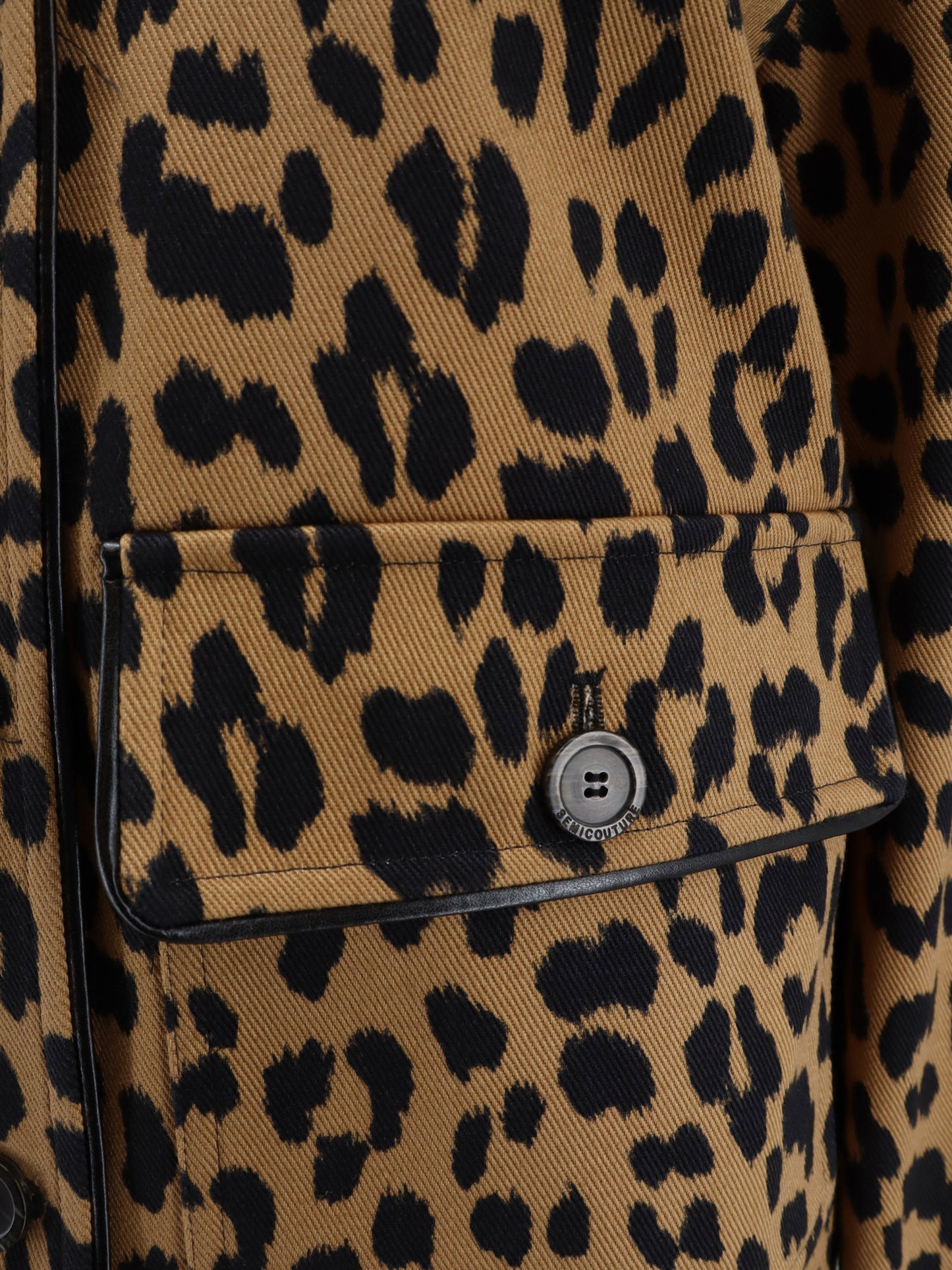 Cotton jacket with animal print