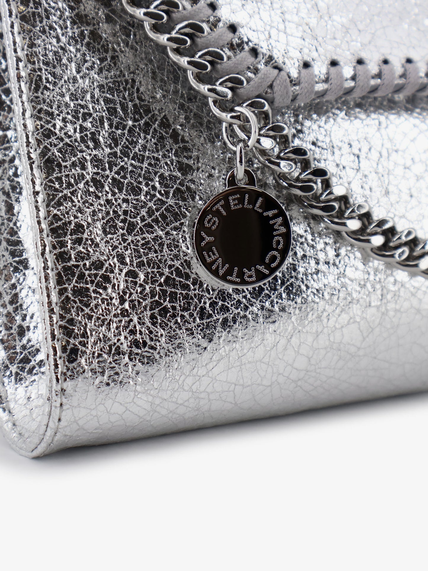 Falabella metallic fabric crossbody bag