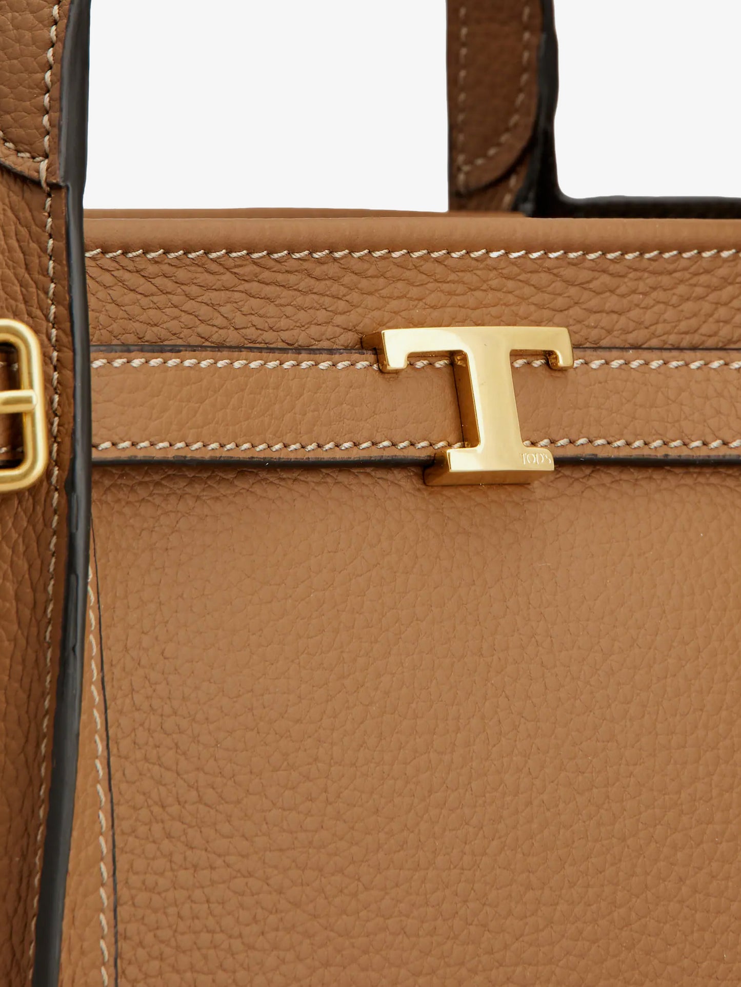 T Signature Leather Tote Bag