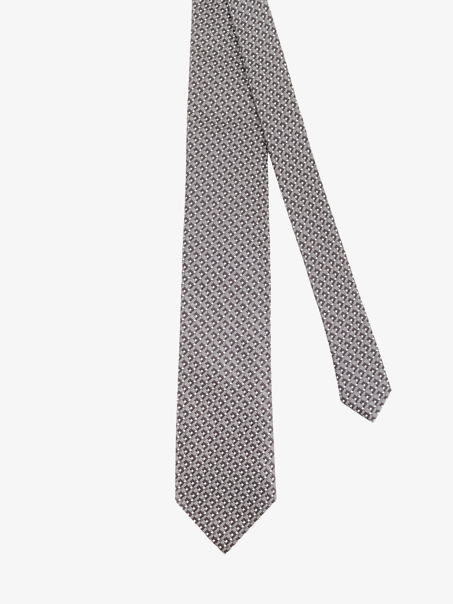 Silk tie with geometric pattern