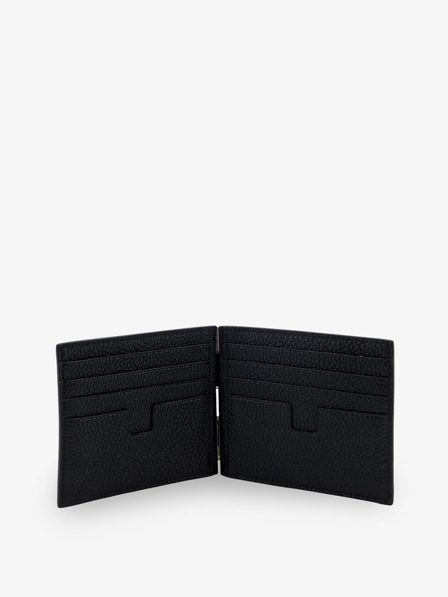 Leather card holder with front logo