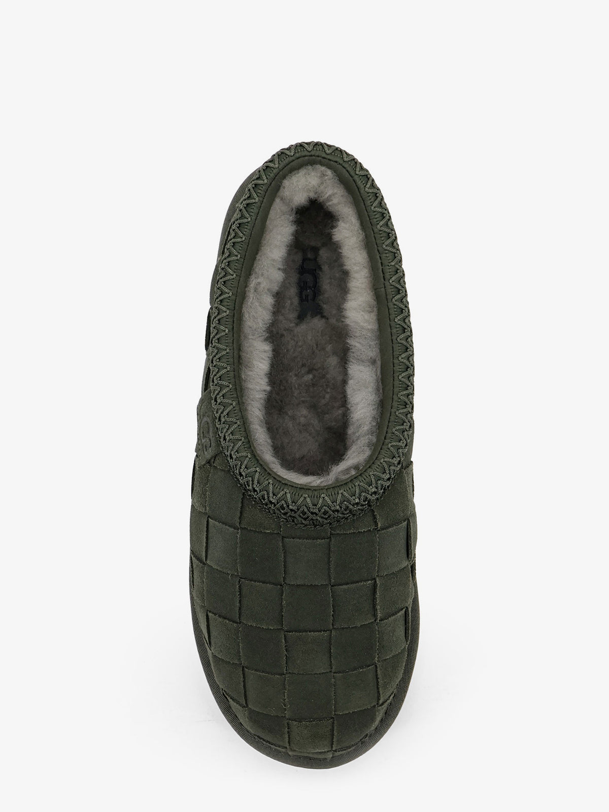Tasman Woven suede sandals with a basket weave pattern