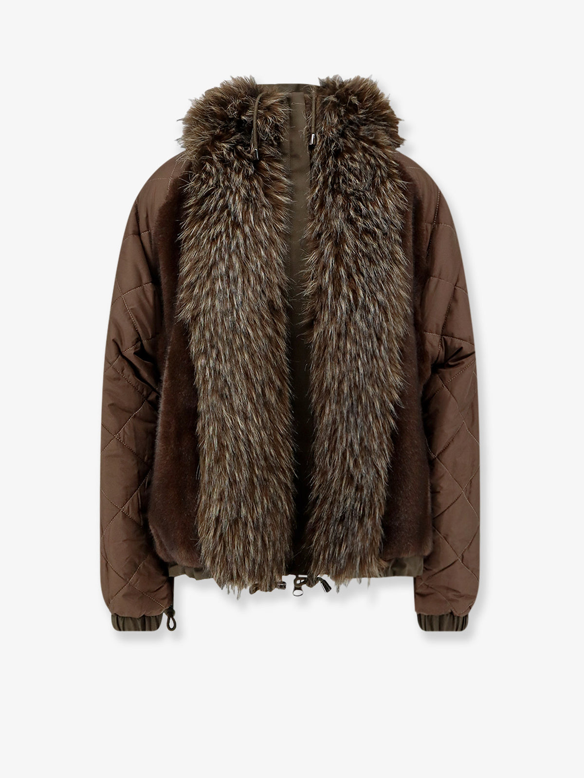 Reversible faux fur parka jacket