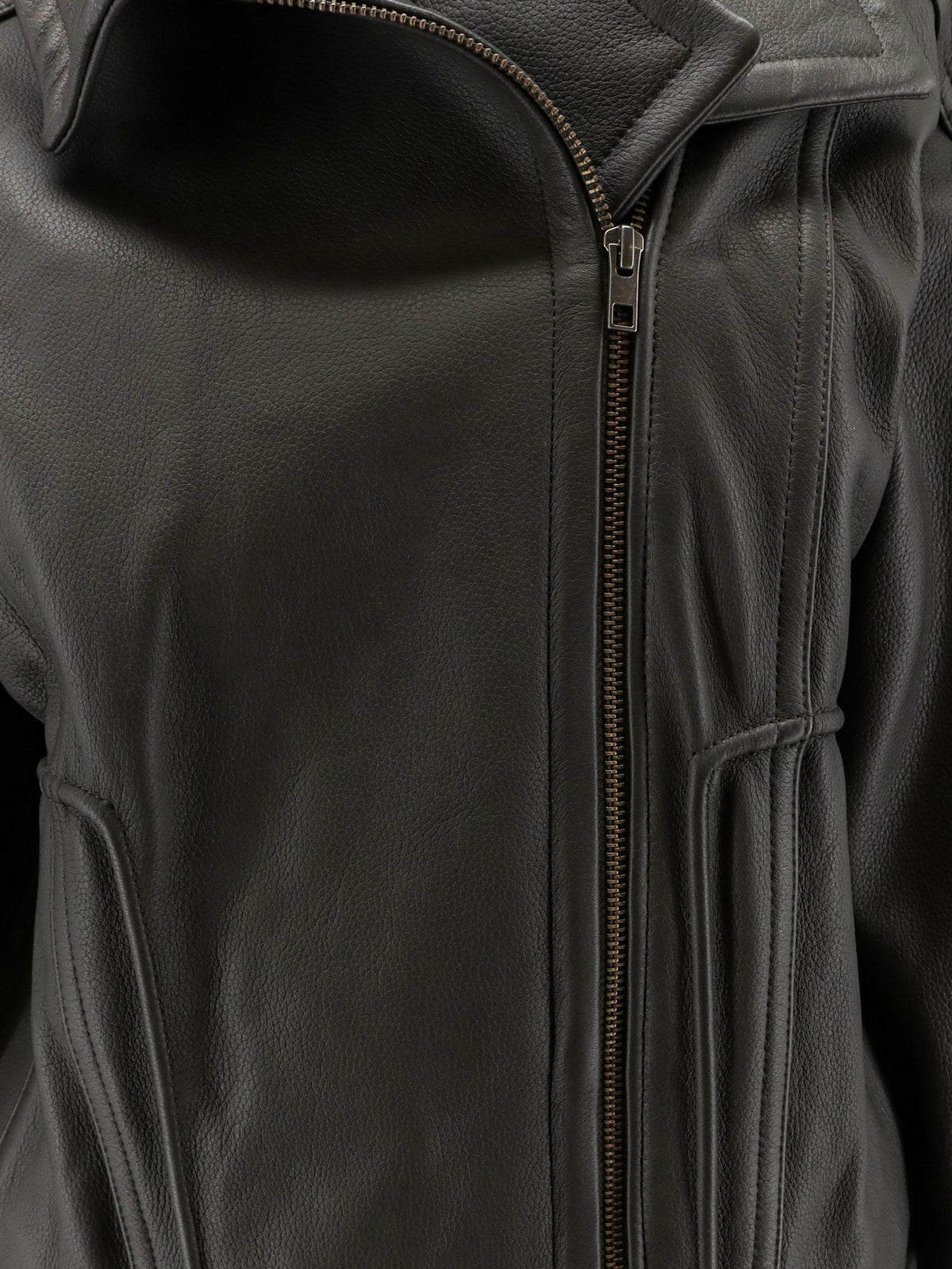 Oversized leather jacket