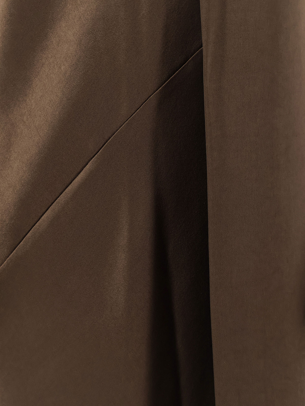 Long satin dress with integrated scarf