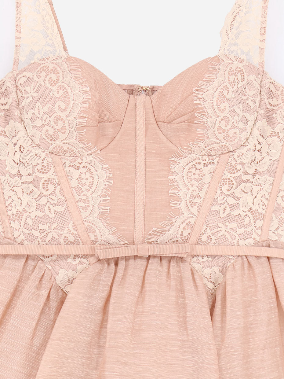 Valiant Lace Trim Mini Dress