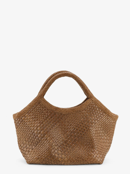 Pure Medium vegetable tanned leather handbag with woven pattern