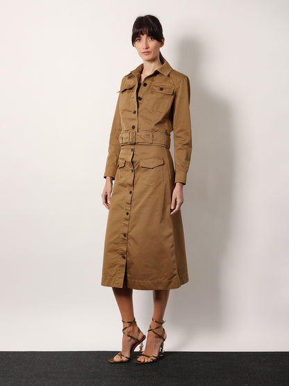 Serge cotton midi skirt thumbnail