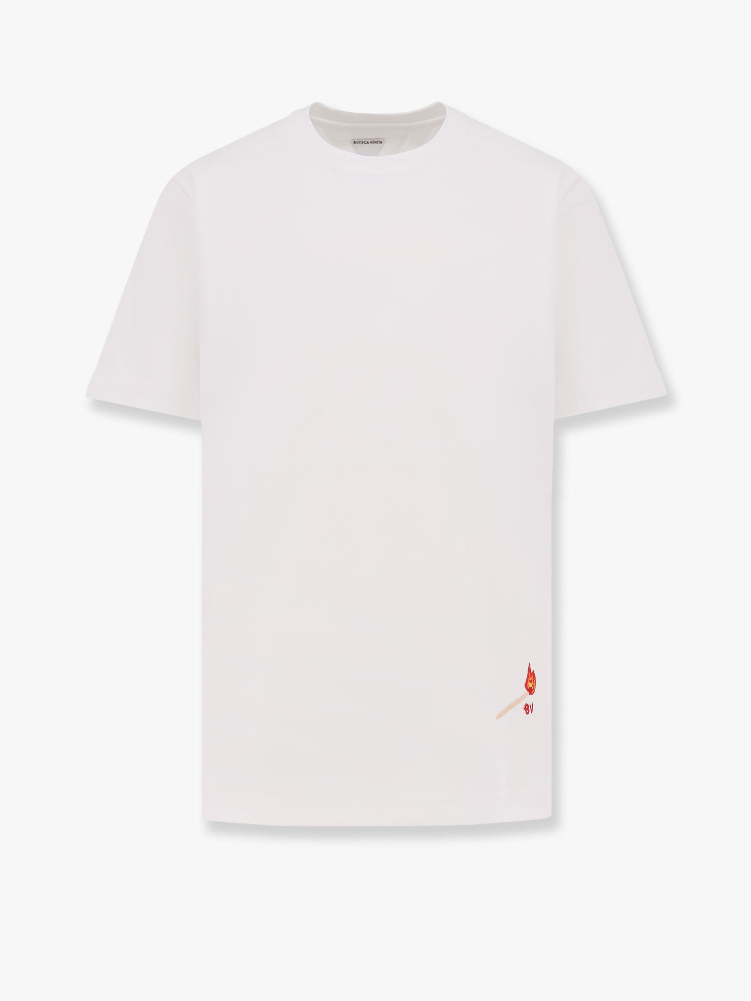 Pima cotton jersey t-shirt with match embroidery BOTTEGA VENETA