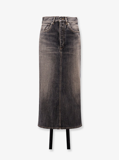 Denim skirt with laces interwining thumbnail