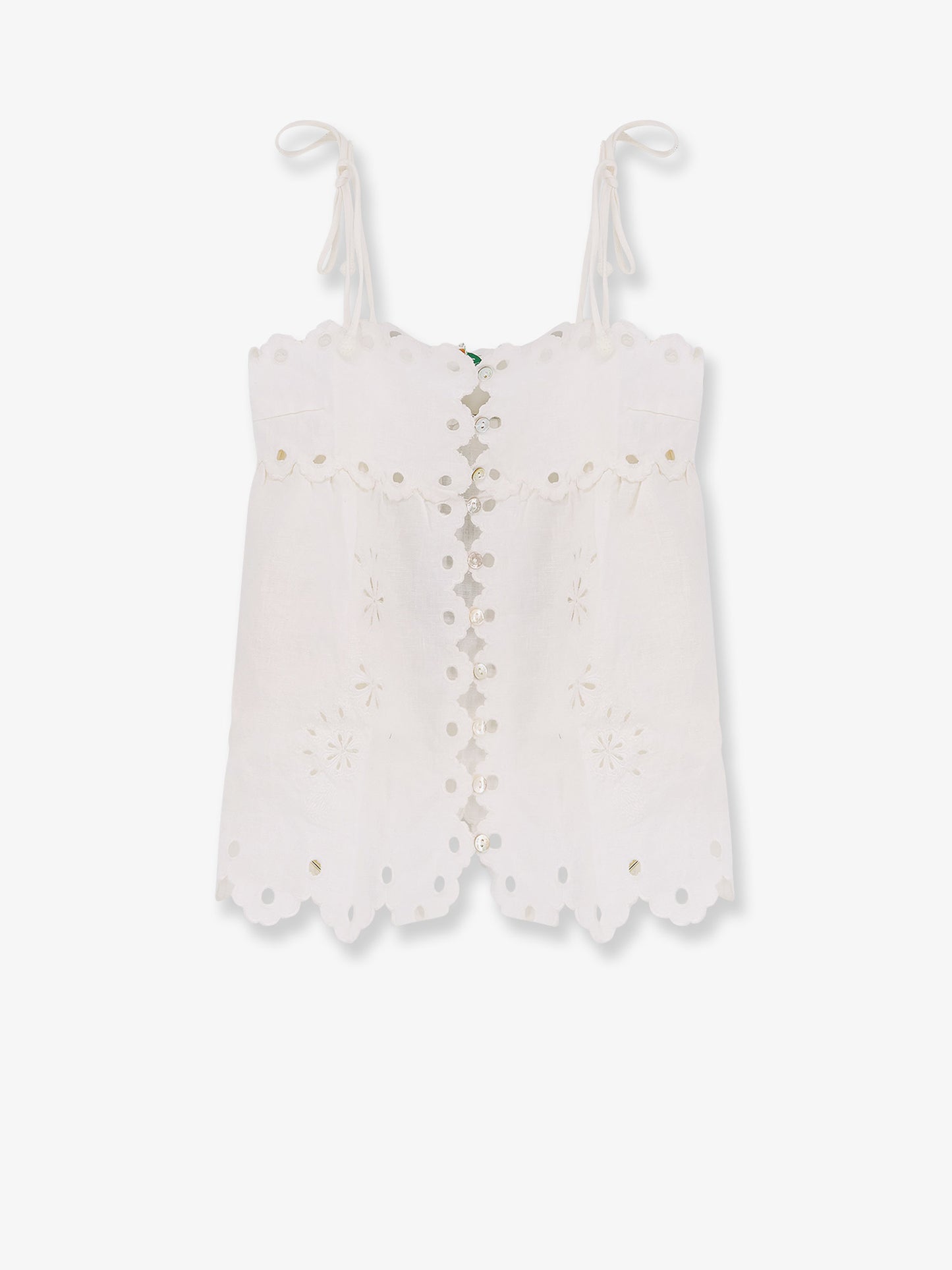 Top in lino traforato